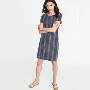 Old Navy Patterned Slub Knit Tee Dress, Size Large